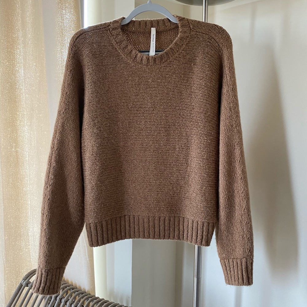 Aritzia Warm Tan Crew Neck Sweater